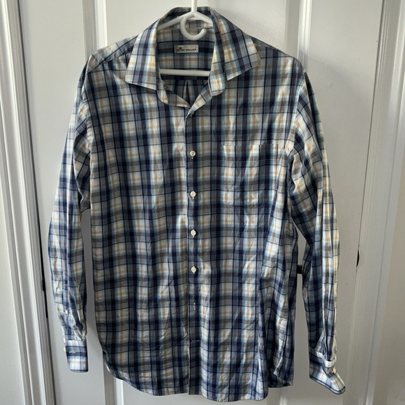 Peter Millar Cotton Men’s Plaid Button Down Shirt - Picture 1 of 4
